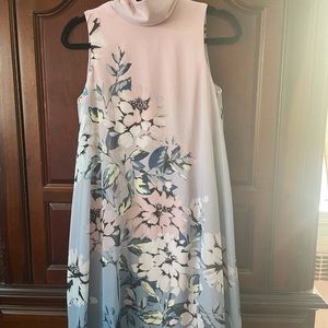 Vince Camuto floral A line dress with semi sheer overlay: knee length.Worn once.